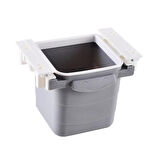 By Nevser® Mini Masa Çöp Kovası Plastik Tezgah Altı Geri Çekilebilir Yapışkanlı Görünmez Bölme Pratik