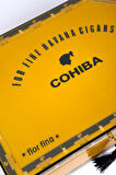 Cohiba Sarı Desenli Sedir Humidor Puro Kutusu