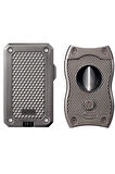 Colibri Rally Gunmetal Tek Torch Çakmak & Gunmetal SV-Cut Premium Puro Seti