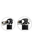PremiumQuality Tek Torch Pürmüz Siyah Gümüş Metal Masa Tipi Puro Çakmağı