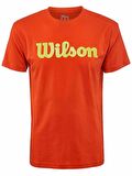 Wilson M Script Logo Cotton Turuncu Erkek Tenis T-Shirt