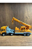 Işıklı Sesli Vinç Tır  İnşaat Aracı Metal Başlıklı Oyuncak Vinç Tır  32Cm