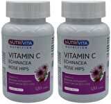 Vitamin C Vitamini Echinacea 2x120 Tablet Ekinezya Kuşburnu Ekstresi