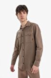 DeFacto %100 Pamuk Regular Fit Polo Yaka Basic Düz Uzun Kollu Gömlek B2654AX25SPBN229