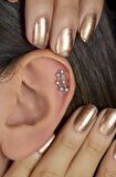 Oğlak Burcu Küpe Takımyıldızı Yıldızlı Piercing Helix Gümüş Renk