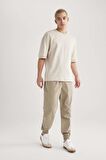 DeFacto Jogger Gabardin Pantolon Regular Beli Bağcıklı Cepli Lastikli Paça B7493AX24SPBG783