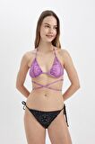 DeFacto Regular Fit Şal Desenli Bikini Üstü-Fall in Love C3176AX24SMPR442