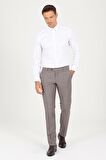 Slim Fit Desenli 100% Pamuk Uzun Kol Spor Gömlek
