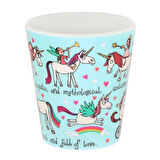 Melamin Bölmeli Tabak / Alıştırma Bardağı / Kutulu Çatal Kaşık Seti (4'lü Set) Unicorn