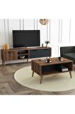 Mezza Set 1581-2070 Exxen 180 Cm Tv Ünitesi Exxen Orta Sehpa (AHŞAP AYAKLI) - Hat-antrasit Rengi