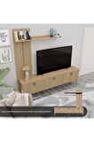 Mezza 1382 TERRA 180 cm (AHŞAP AYAKLI) TV ÜNİTESİ SEPET - YUNUS