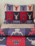 English Home Patchy Deers %100 Pamuk 2li Flanel Yastık Kılıfı 