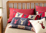 English Home Patchy Deers %100 Pamuk 2li Flanel Yastık Kılıfı 