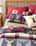 English Home Patchy Deers %100 Pamuk 2li Flanel Yastık Kılıfı 