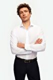 D'S Damat Slim Fit Beyaz İtalyan Yaka Gömlek 2HF02ORT5185