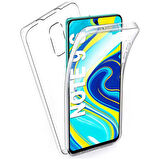Teleplus Xiaomi Redmi Note 9 Pro Kılıf Ön Arka 360 Korumalı Şeffaf Kamera Korumalı