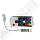 Mini RGB Şerit Led Kontrol RF Kumandalı 12A 5-24V