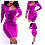 B101275 Fantazi Parlak Elbise