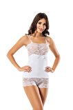 Çift Askılı Dantelli Atlet Şort Takım 072