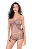 Vizon Jakarlı Babydoll Şort Takımı
