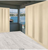 GENCER Home Balkon Perdesi Bağcıklı Ölçü Seçenekli Düz Krem