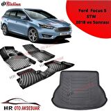 Rizline Hroto Rizline Ford Focus 5 Stw 2018 Sonrası 3D Havuzlu Paspas + Bagaj Havuzu