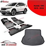 Rizline Hroto Rizline Honda Crv 2013-2018 3D Havuzlu Paspas + Bagaj Havuzu