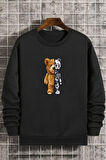Uyguntarz Unisex Boys Bear Bisiklet Yaka Sweatshirt