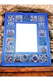 Çini Desenli 18 Parça Karo Çerçeveli (35*30 CM) Ahşap Dekoratif Ayna,6 Farklı Renk Seçeneği Ile...