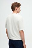 Oversize Beyaz Baskılı %100 Pamuk T-shirt 2EC14ORT05211