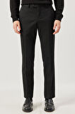 Erkek Siyah Slim Fit Dar Kesim Mono Yaka Siyah Takım Elbise
