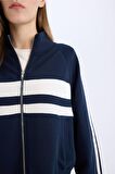 DeFacto Coool Fitted Dik Yaka Cepli Kalın Fermuarlı Sweatshirt E5375AX25SPNV241