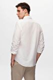 Ds Damat Slim Fit Ekru Keten Görünümlü Gömlek 6HC02ORT63265