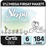 Sleepy Bio Natural Premium Plus 2'li Mega Fırsat Paketi Bebek Bezi 6 Numara Xlarge 184 Adet