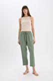 DeFacto Straight Fit Çift Cepli Yüksek Bel Düz Paça Modal Kumaş Pantolon E5962AX25SPGN460