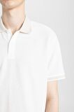 DeFacto New Regular Fit Waffle Kısa Kollu Basic Düz Beyaz Polo Tişört B4508AX24SPWT32