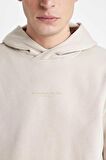 DeFacto Regular Fit Kapüşonlu Yazı Baskılı Sweatshirt C6131AX24AUBG766