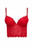 DeFacto Fall in Love Dantelli Dolgulu Kırmızı Bra D6410AX24WNRD59