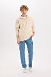 DeFacto Comfort Regular Fit Rahat Kalıp Dik Yaka Fermuarlı Baskılı Sweatshirt B0254AX24AUBG700