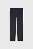 Slim Fit Dar Kesim Beli Gizli Lastikli Yan Cepli Desenli Klasik Pantolon