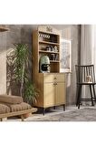 Mezza 5206 SIESTA 69CM KAHVE KÖŞESİ ÇOK AMAÇLI DOLAP 2 KAPAKLI 1 ÇEKMECELİ KİLER MUTFAK DOLABI SEPET-YUNUS
