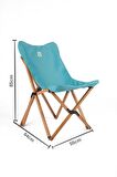 BAG THE JOY AHŞAP KATLANIR MASA SANDALYE SETİ – 50*50*50 cm KAHVERENGİ - TURKUAZ