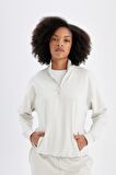 DeFactoFit Loose Fit Dik Yaka Fermuarlı Sporcu Sweatshirt C9406AX24AUGR493
