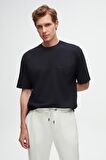 TWN Oversize Lacivert Baskılı  Pamuk T-shirt 2EC14ORT05211