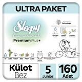 Sleepy Bio Natural Premium Plus Ultra Paket Külot Bez 5 Numara Junior 160 Adet