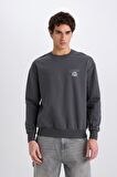 DeFacto Fast & Furious Boxy Fit Bisiklet Yaka Sırt Baskılı Kalın Sweatshirt E1115AX25SPAR104
