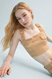 DeFacto Coool Gabardin Askılı Crop Bluz C4455AX24SPBG387