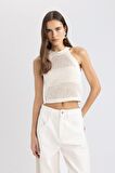 DeFacto Crop Halter Yaka Ajur Triko Atlet C4589AX24SMER105