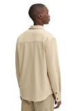 Erkek Uzun Kol Cepli Gömlek - Bej | L