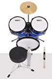 Midex CD300X-BL Akustik Junior Çocuk Baterisi Davulu Seti 5-14 Yaş İçin Full Set